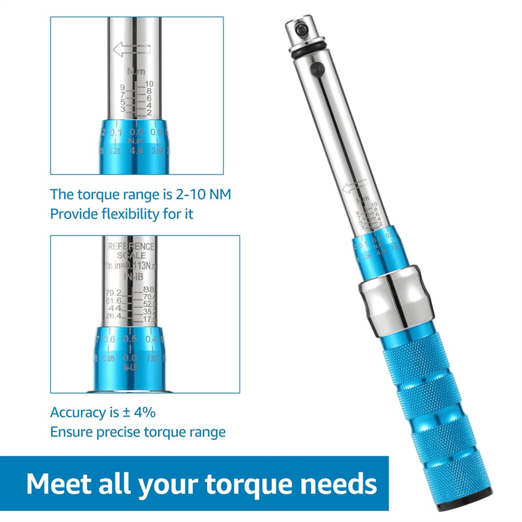 Spoke Torque Wrench, 2-10 NM Wrench Set, Steel Wheel Spanner with Storage Box, 5.0-6.8mm - Image 2