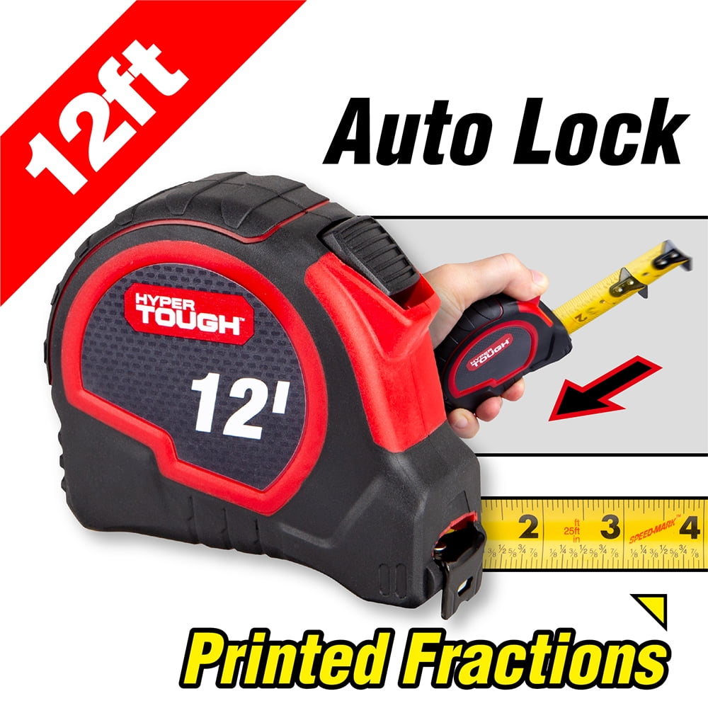 Hyper Tough 12ft. Self Lock Steel Tape Measure - Image 6