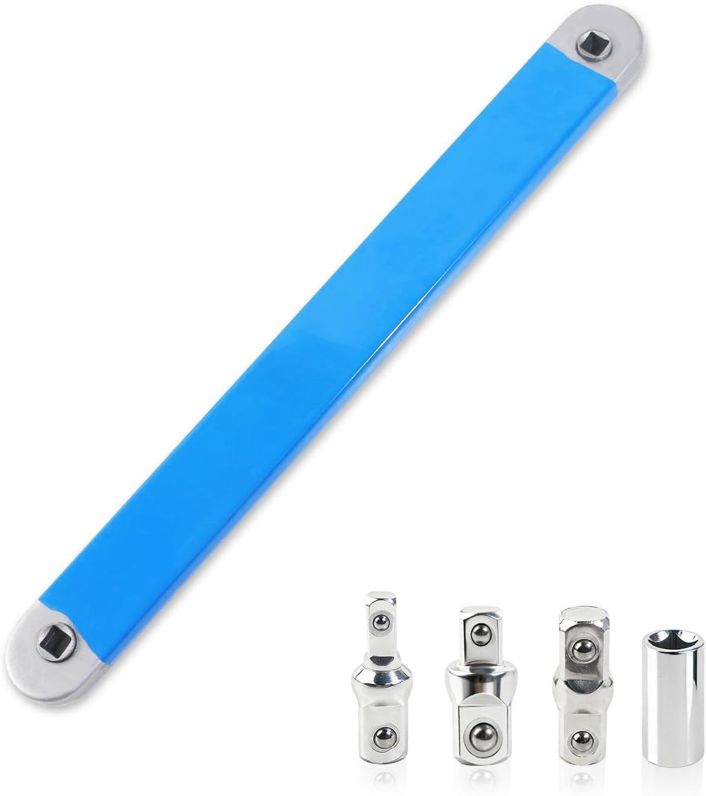 Offset Extension Wrench Set with 1/2" 1/4" 3/8" Square Drive Adapters, Impact Ready Gear Driven Tight Reach Extension... - Image 2