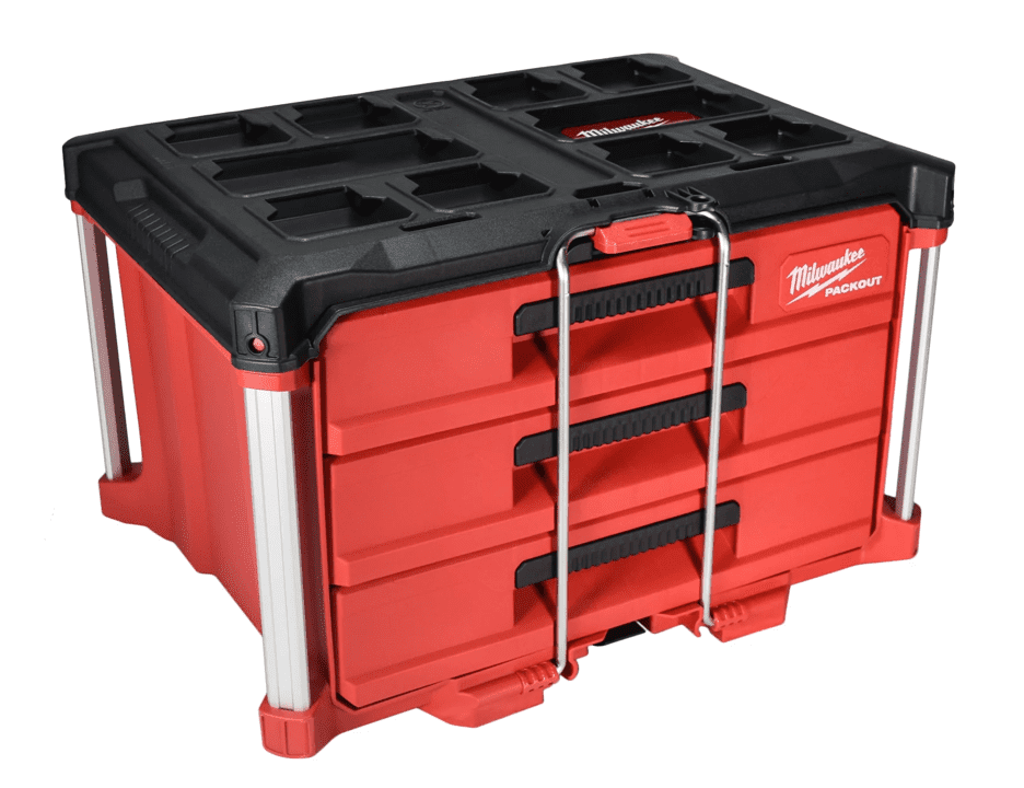 Milwaukee PACKOUT 3-Drawer Tool Box  Modular Storage with Locking Security Bar & Quick-Adjust Dividers - Perfect for Jobsite, Garage, or Tac - Image 2
