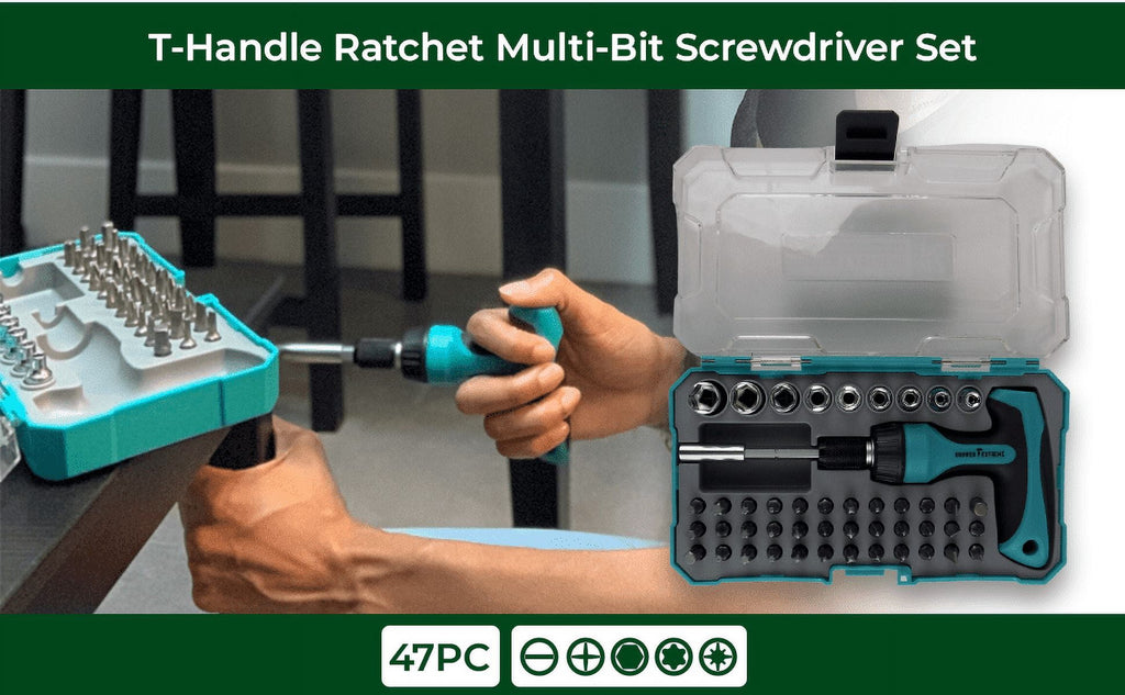 T-HANDLE RATCHET MULTI-BIT SCREWDRIVER SET - Image 6