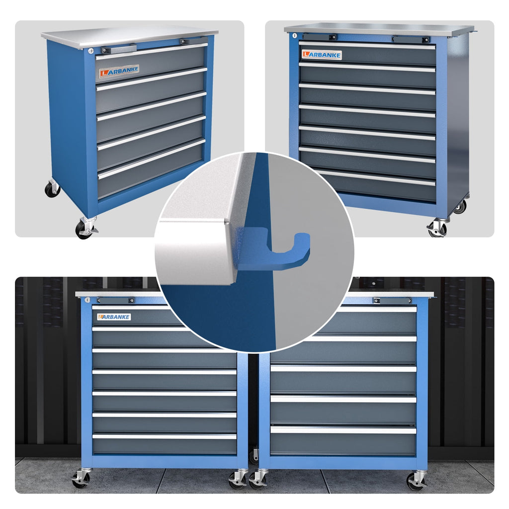 Cabinet,7 Drawer Chest and 5 Drawer Chest for Cected Use,Rolling Chest with 360 Brake Wheels and Padded Feet - Image 3