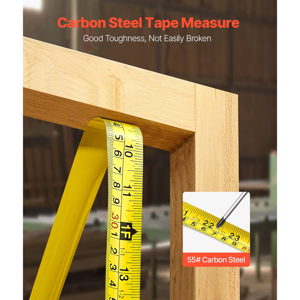 25 ft Measuring Tape with Retractable Design, Dual-Scale Imperial and Metric ft/m, Durable ABS Case, Easy-to-Read Ste... - Image 4