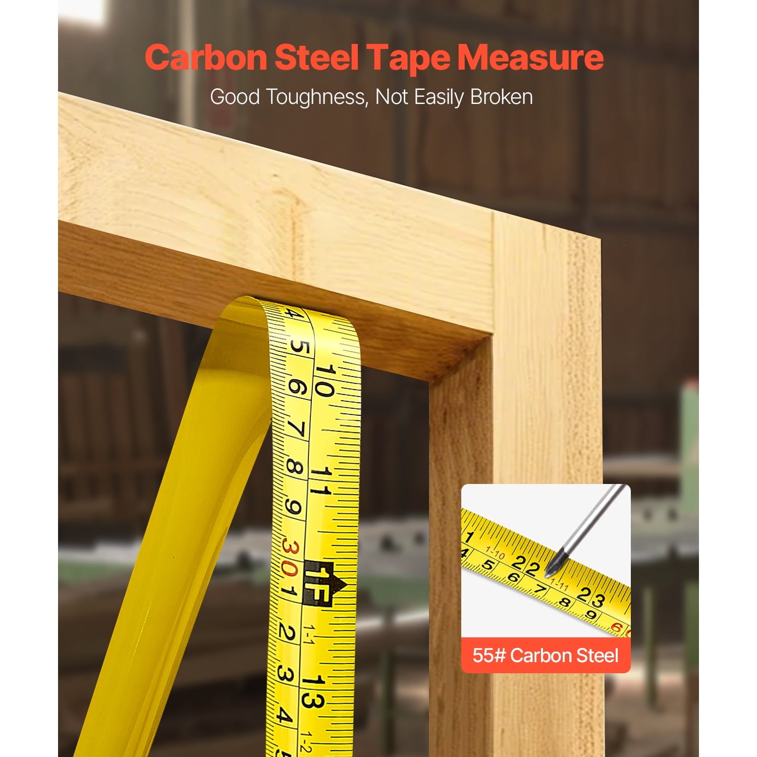 25 ft Measuring Tape with Retractable Design, Dual-Scale Imperial and Metric ft/m, Durable ABS Case, Easy-to-Read Ste... - Image 4