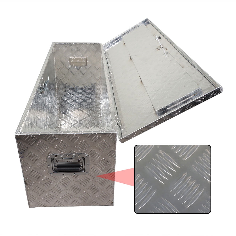 LABLT 49 inch Aluminum Diamond Plate Tool Box Pick Up Truck Bed Storage Chest Box RV Trailer Organizer Lock W/Key Silver - Image 6