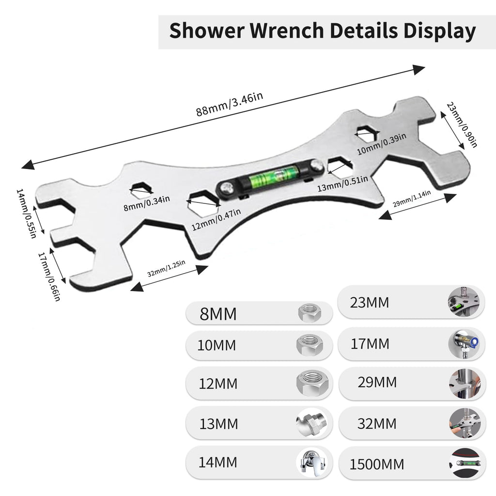 6-piece sink wrench set, 8-in-1 sink and bathroom faucet wrench, adjustable wrench with wide jaws and short handle, 1... - Image 6
