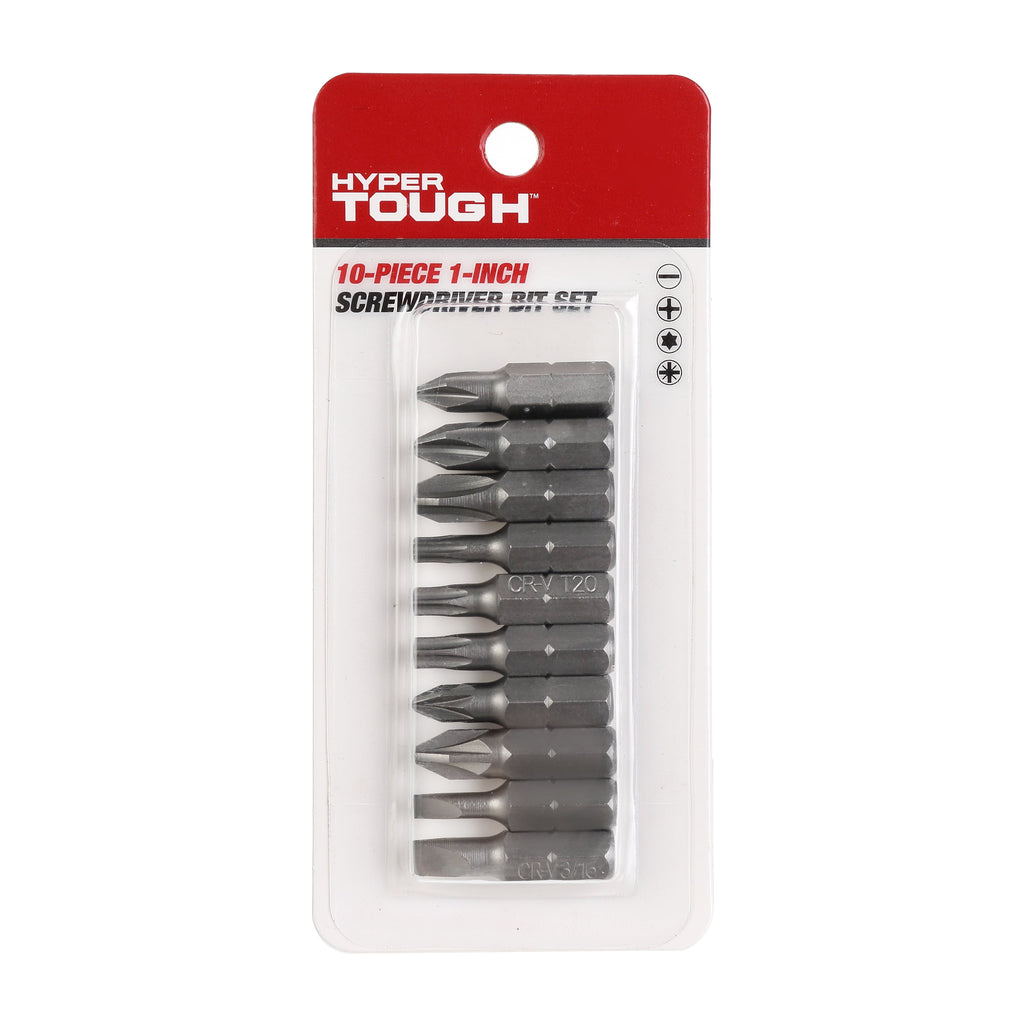 Hyper Tough 10-Piece 1 inch Screwdriver Bits, Material Steel, New Condition - Image 2