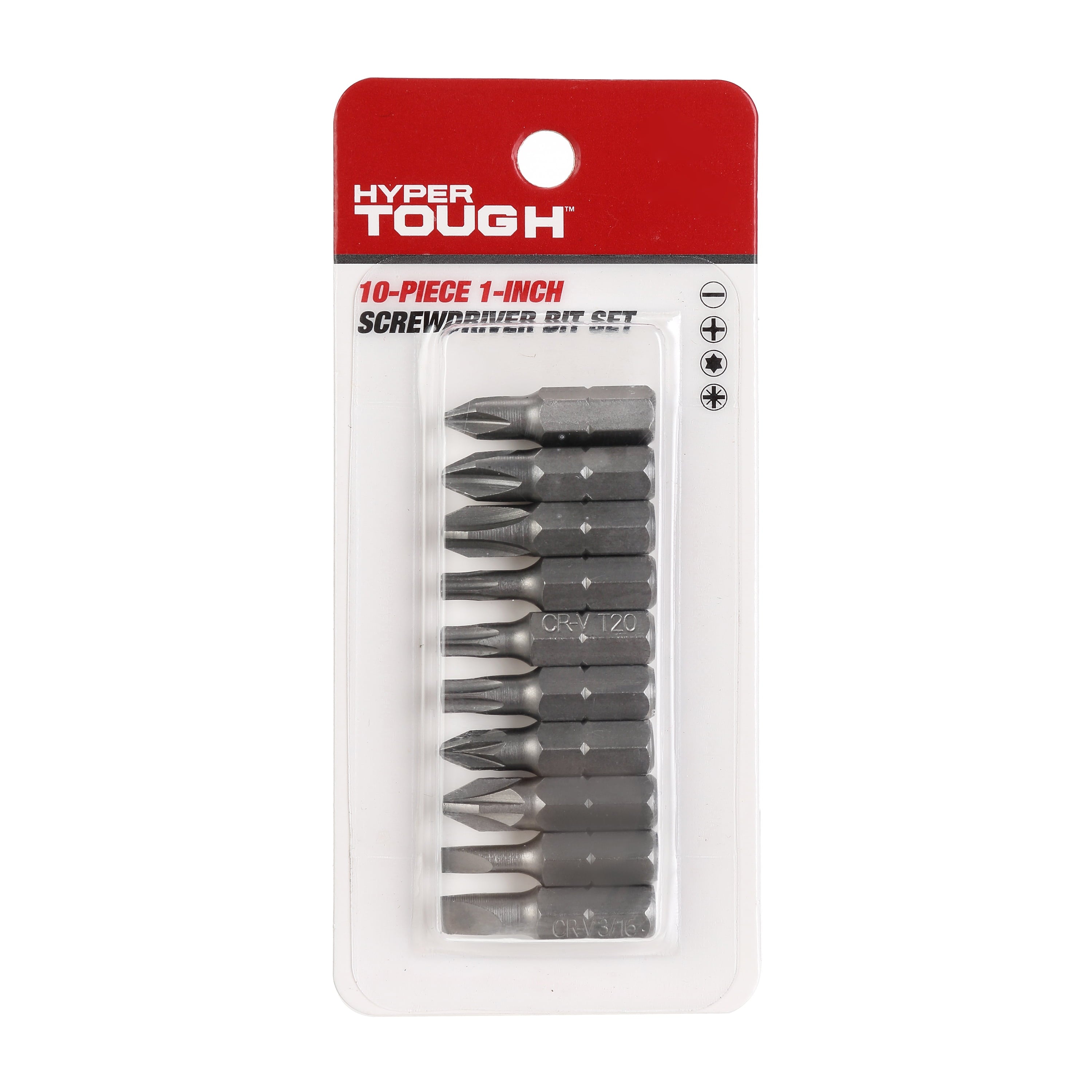 Hyper Tough 10-Piece 1 inch Screwdriver Bits, Material Steel, New Condition - Image 2