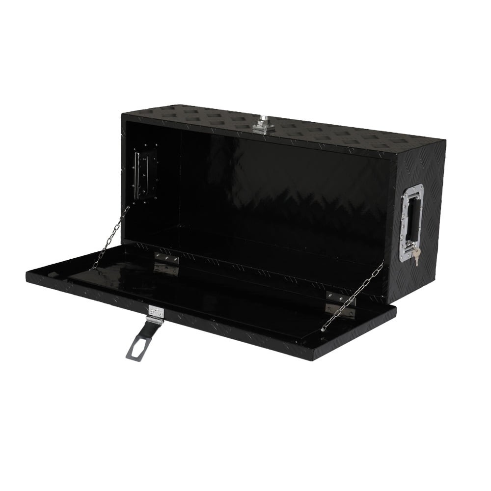 30" Heavy-Duty Aluminum Tool Box with Lock | Secure Storage Chest for Trucks, RVs, ATVs & Garage | Durable Black Powd... - Image 4