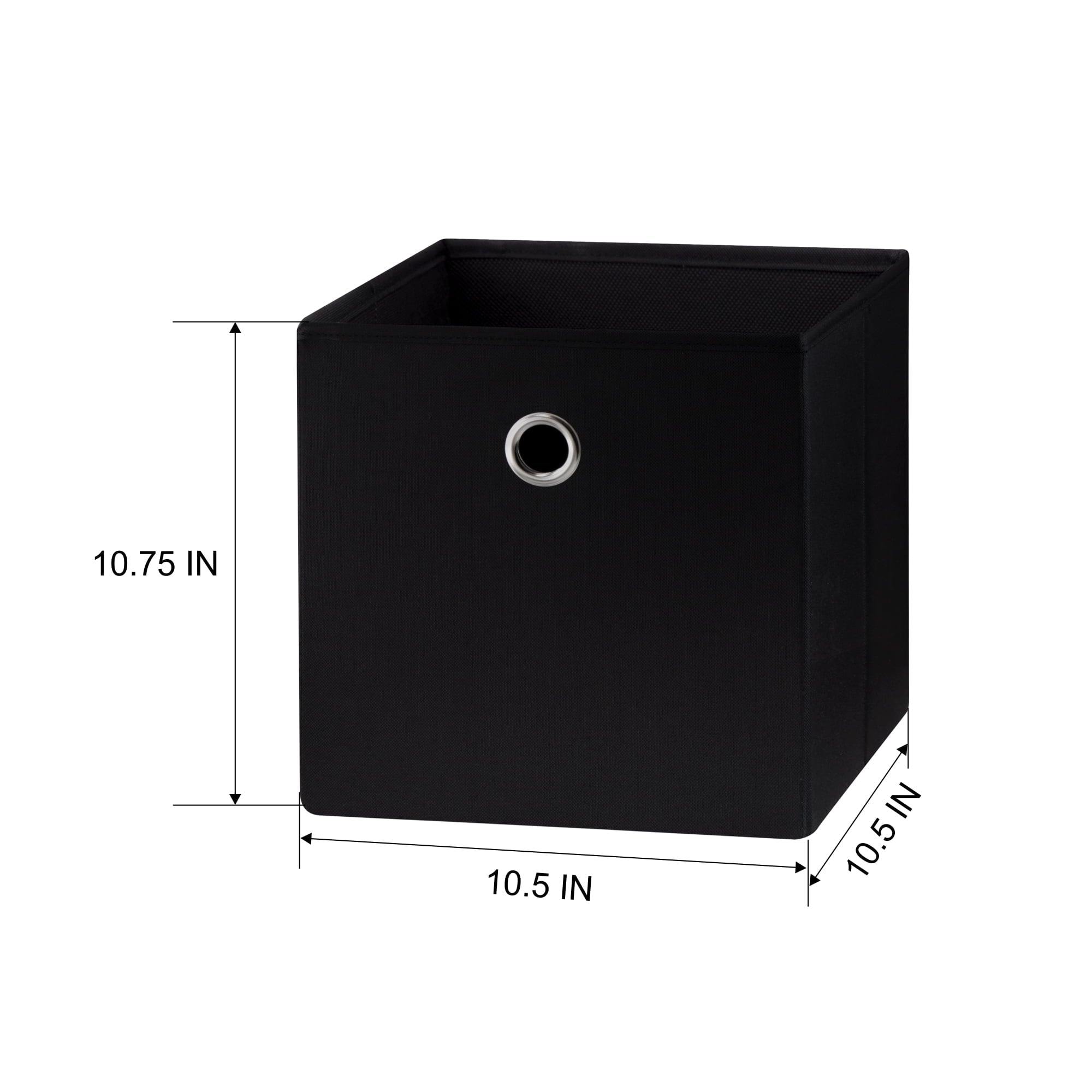 Collapsible Fabric Cube Storage Bin, Rich Black