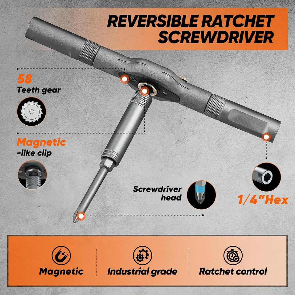 UU&T 42 in 1 Magnetic Screwdriver Set, Multi Bit Ratchet Screwdriver Set with T Handle, Portable Storage Case, DIY Repair Tool Kit for Elect - Image 2