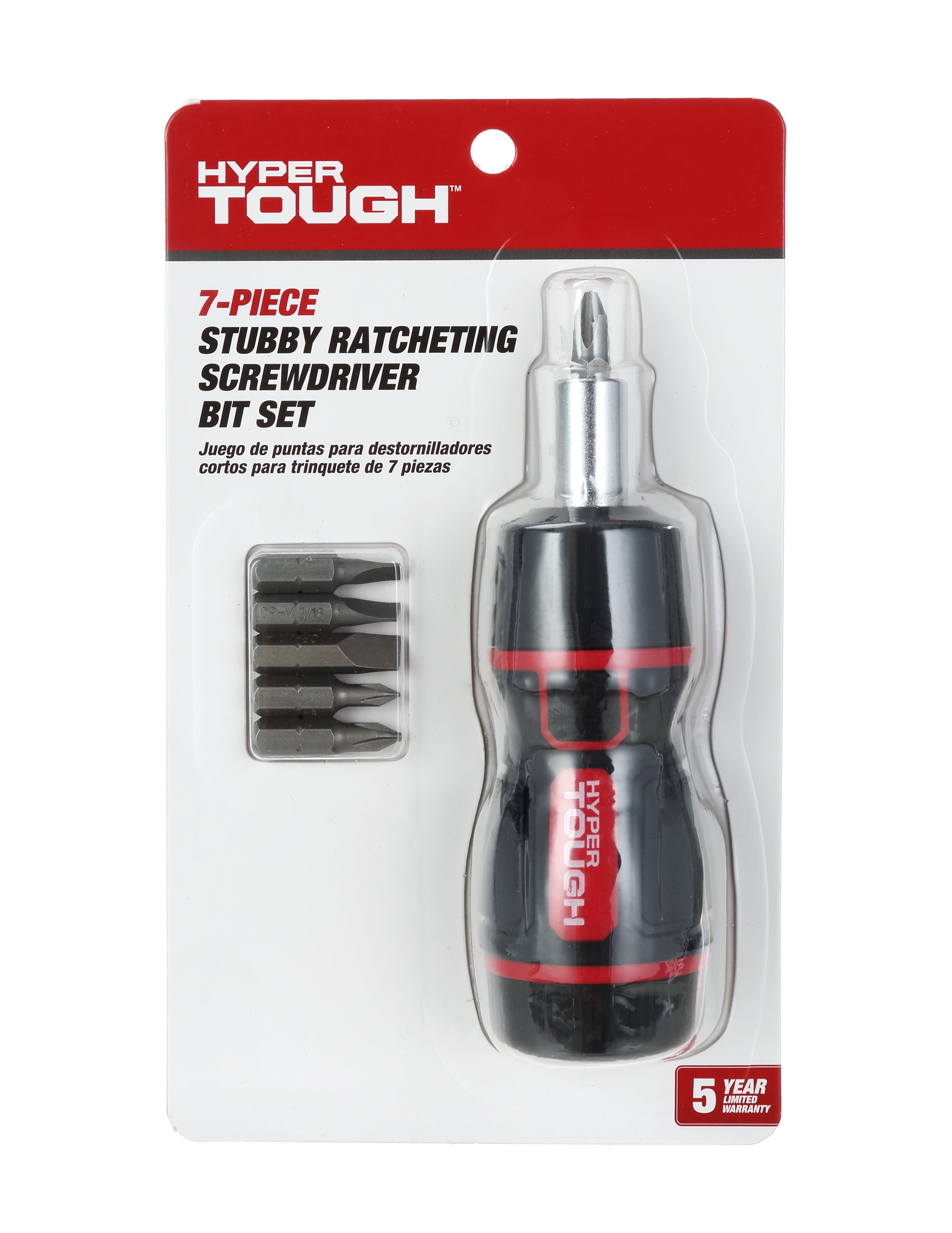 Hyper Tough 7 Piece Stubby Ratcheting Screwdriver Bit Set - Image 2