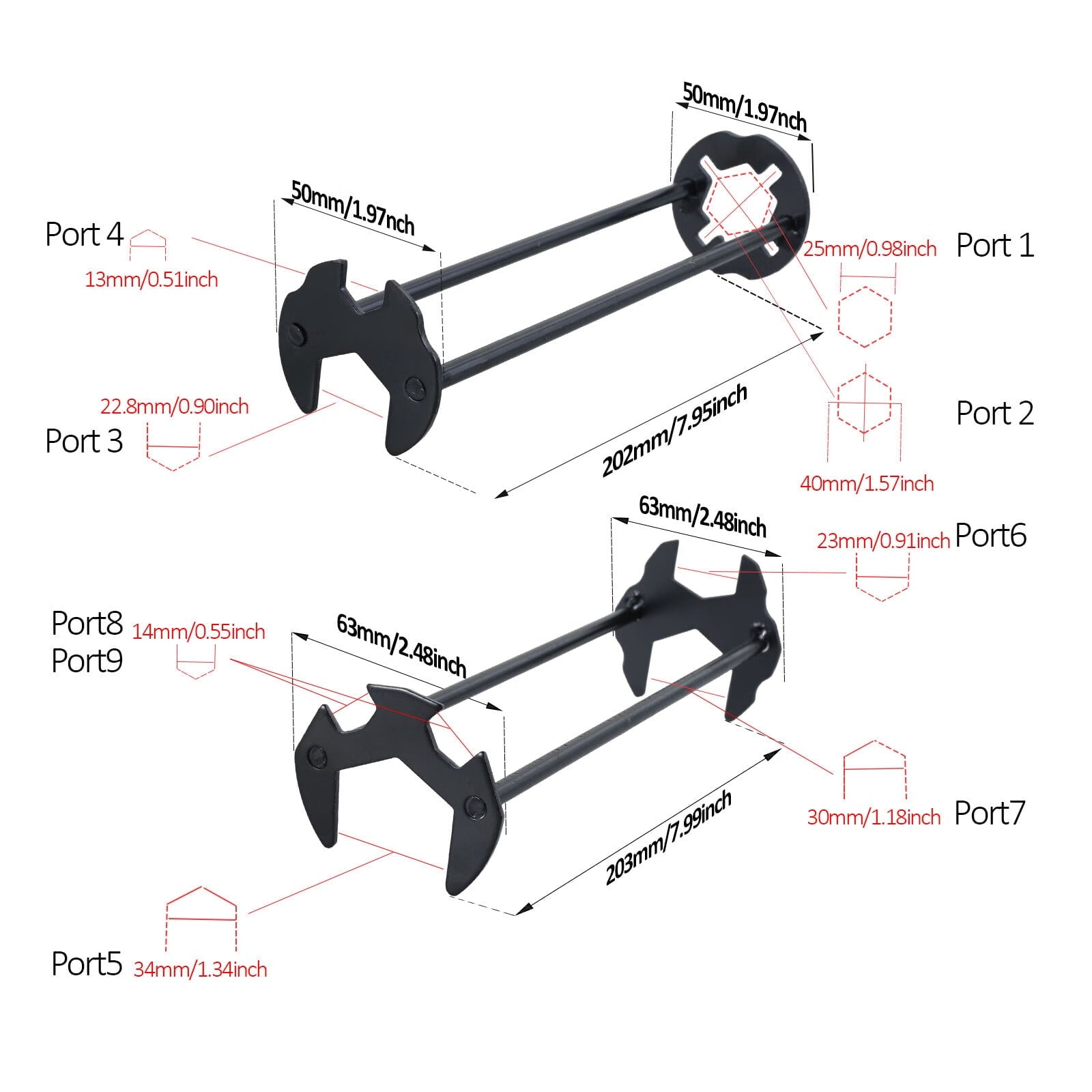 OKYMOTOR 4pcs Basin Wrench Set Labor-Saving Multifunctional Sink Wrench Universal Tool 1.32 lb 11.70 inch for Tight S... - Image 2