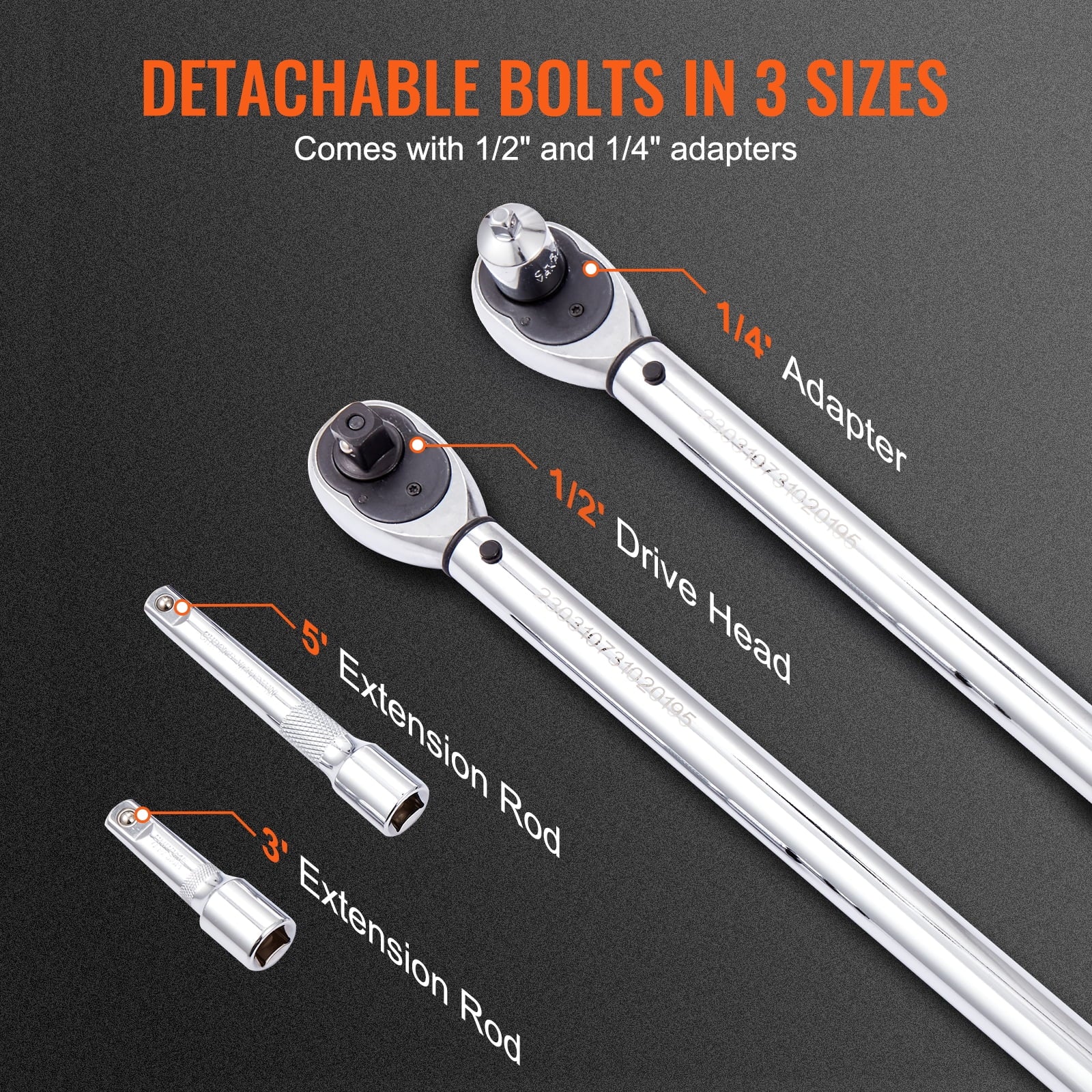 Torque Wrench, 1/2-inch Drive Click Mechanism, Torque Range 20-250ft.lb/34-340n.m, Bi-Directional Adjustability, Mech... - Image 5
