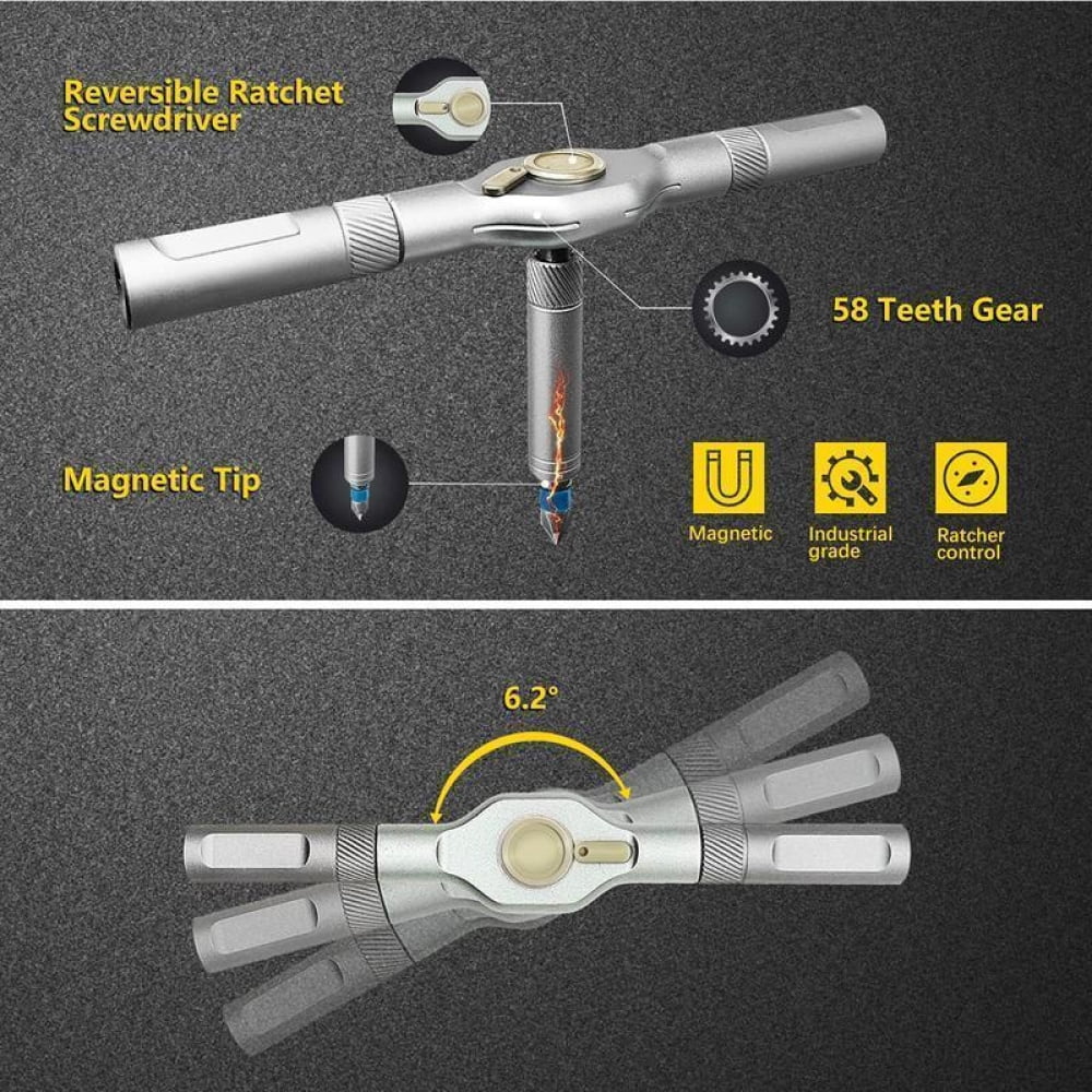 24 in 1 DlY Screwdriver Set,1 Set SwitchableScrewdriver Shape Magnetic Screwdriver Set,Compact and Portable Ratchet S... - Image 5