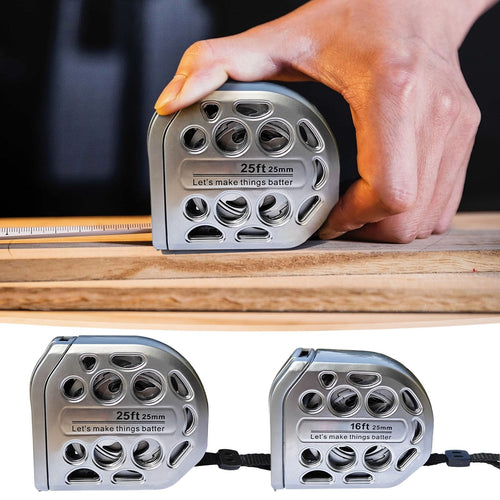 16ft Professional Hollow-out Stainless Steel Measuring Tape Dual Sided Metric Imperial Ruler with Digital Display Wat...